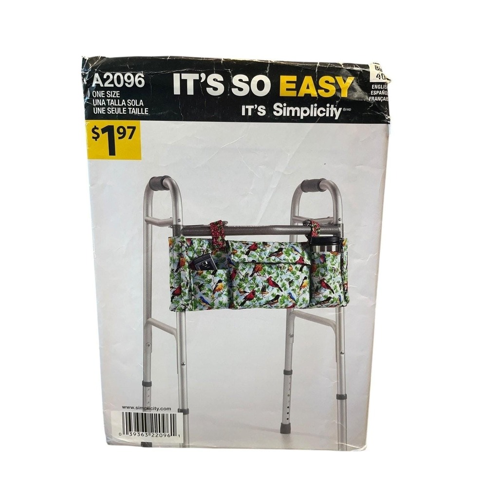 Simplicity A2096 Walker Organizer One Size Sewing Pattern Easy